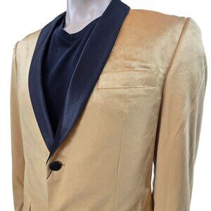 Harry Potter 40 Mens Gold Tuxedo Hufflepuff Jacket With Hogwarts Lining